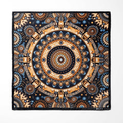 ETHNIC TRIBAL ROUND SILK POCKET SQUARE