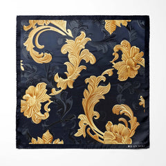 GENERATIVE SILK ASCOT WITH LAPEL PIN AND POCKET SQUARE