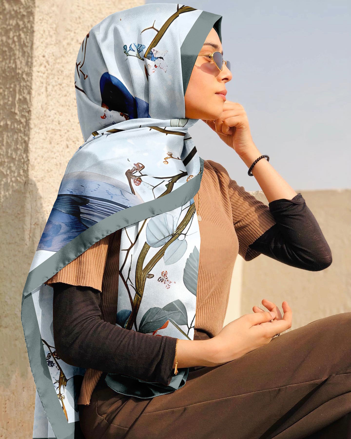ELEGANT VINTAGE SILK WOMEN HIJAB - PREMIUM COLLECTION
