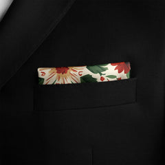 CIRCULAR FLORAL SILK POCKET SQUARE