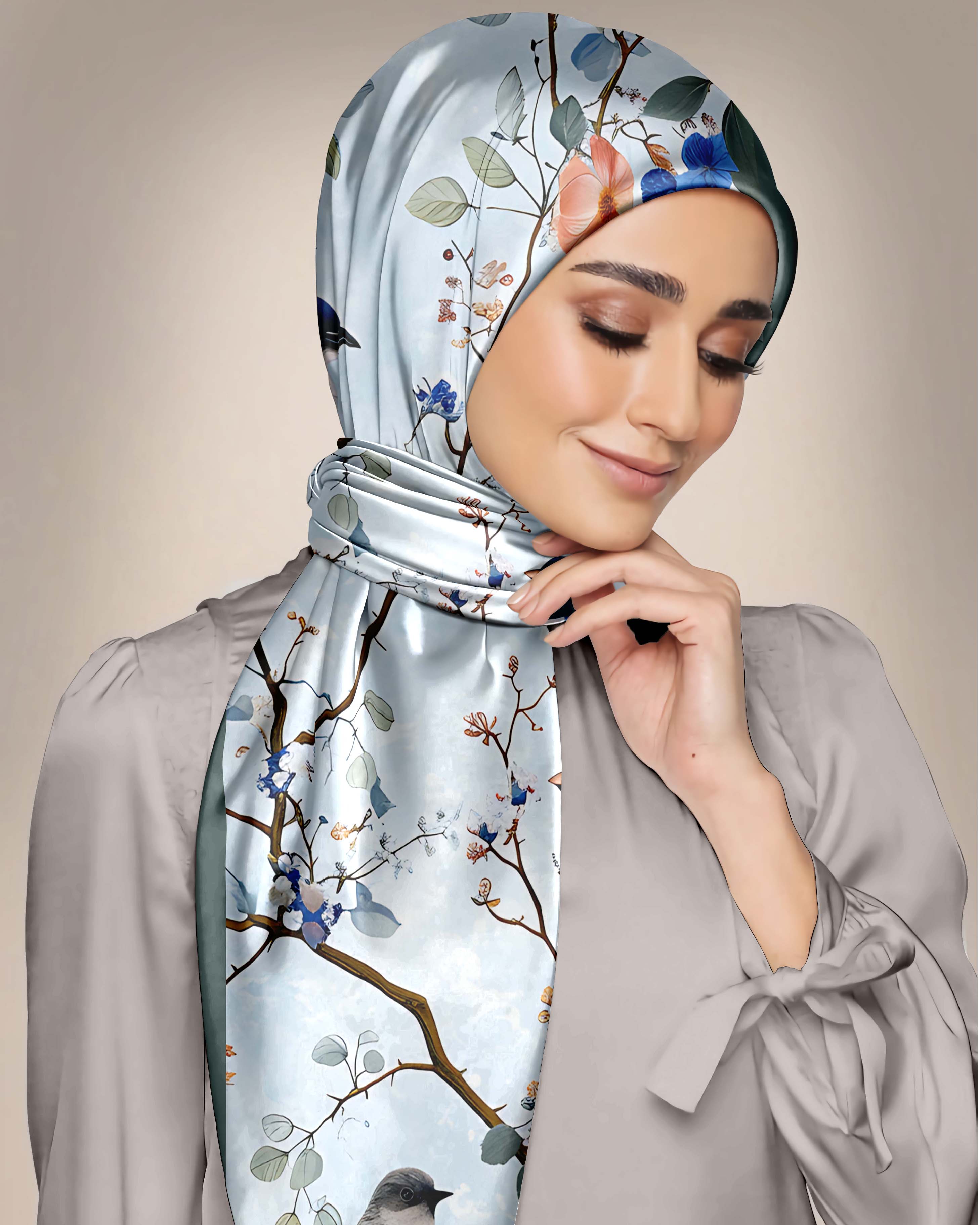 ELEGANT VINTAGE SILK WOMEN HIJAB - PREMIUM COLLECTION