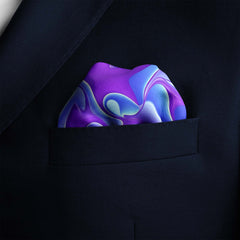 HOLOGRAPHIC IN NEON SILK POCKET SQUARE