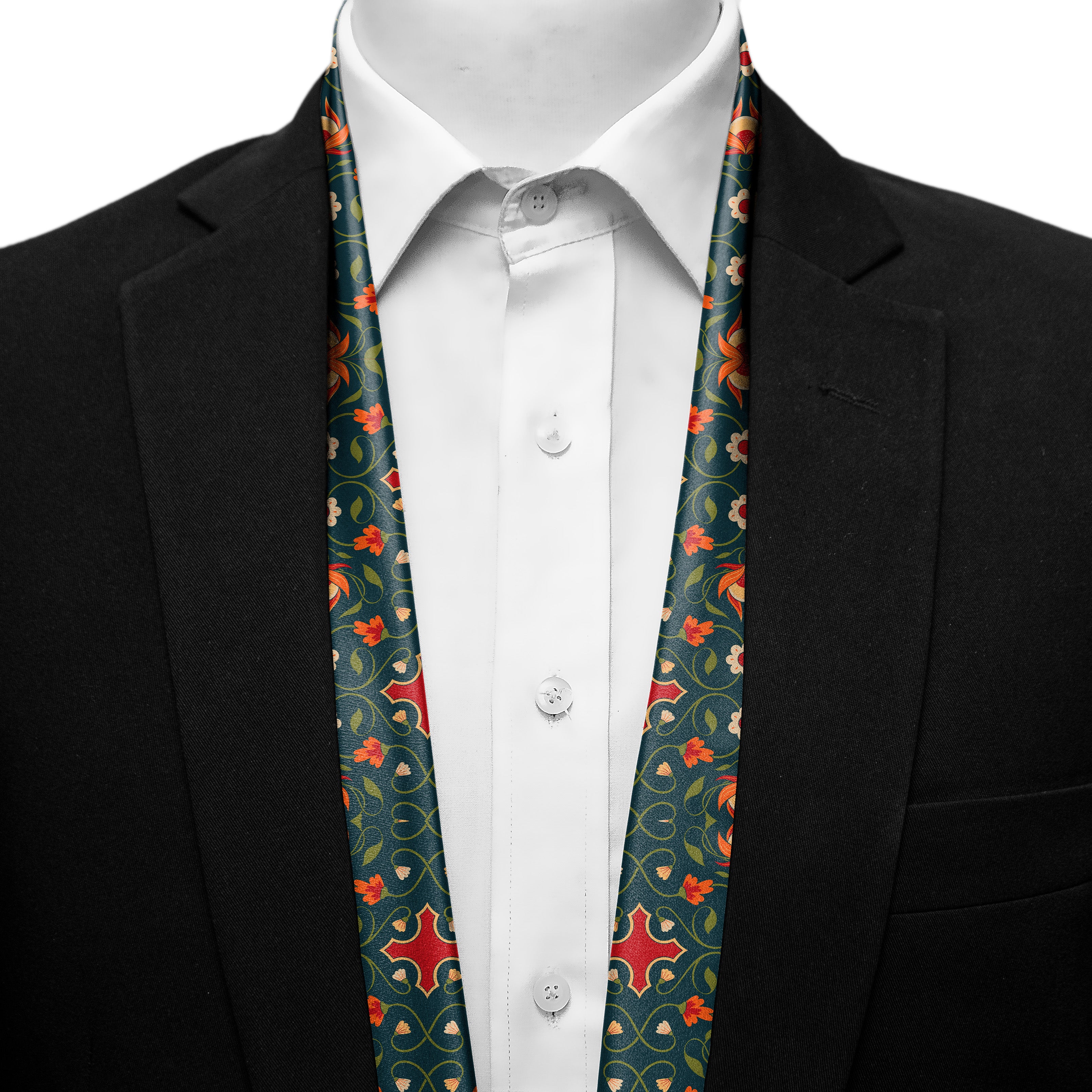 FLOWER AND LEAVES MEN SCARF - PREMIUM COLLECTION