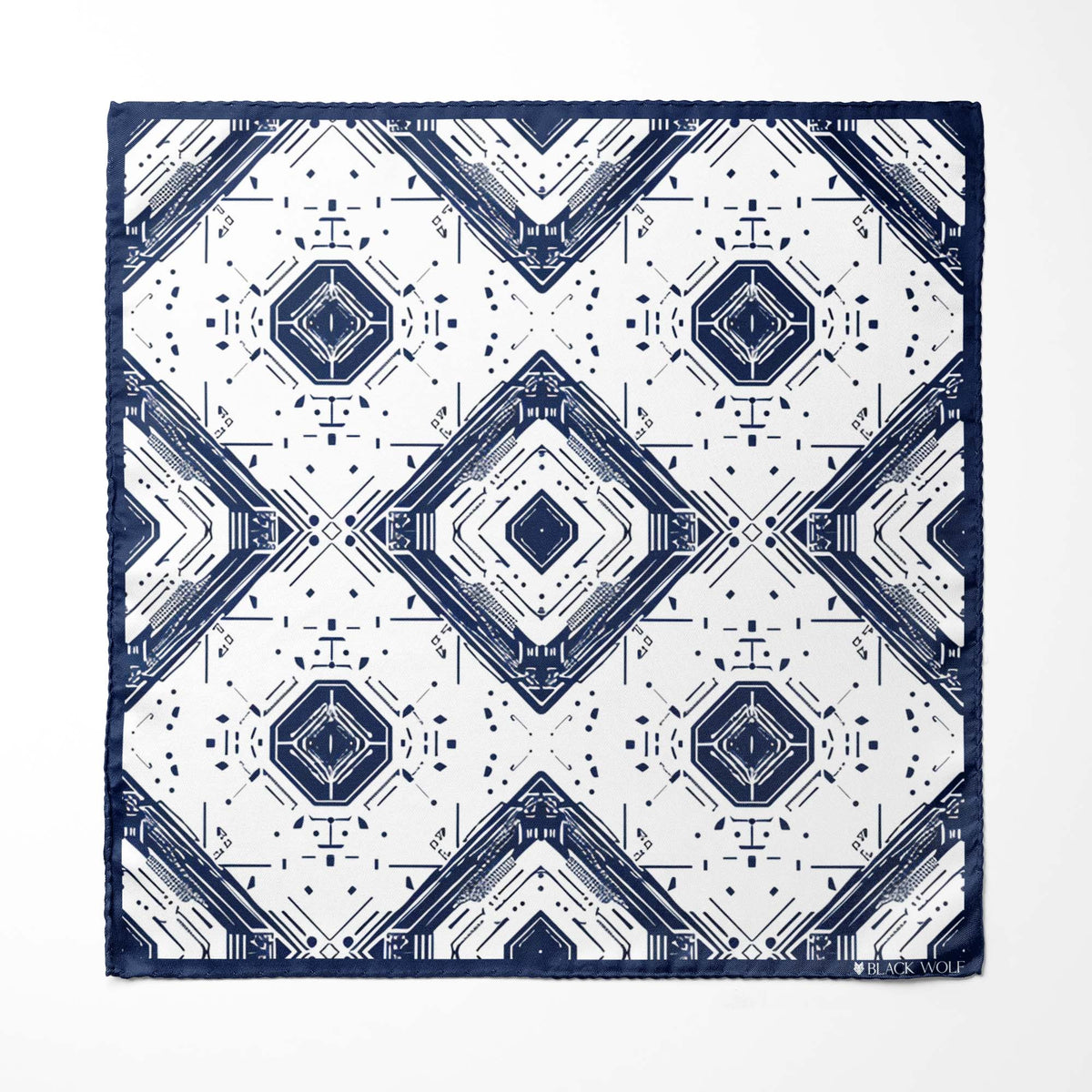 GEOMETRIC ABSTRACT SILK POCKET SQUARE