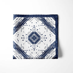 GEOMETRIC ABSTRACT SILK POCKET SQUARE