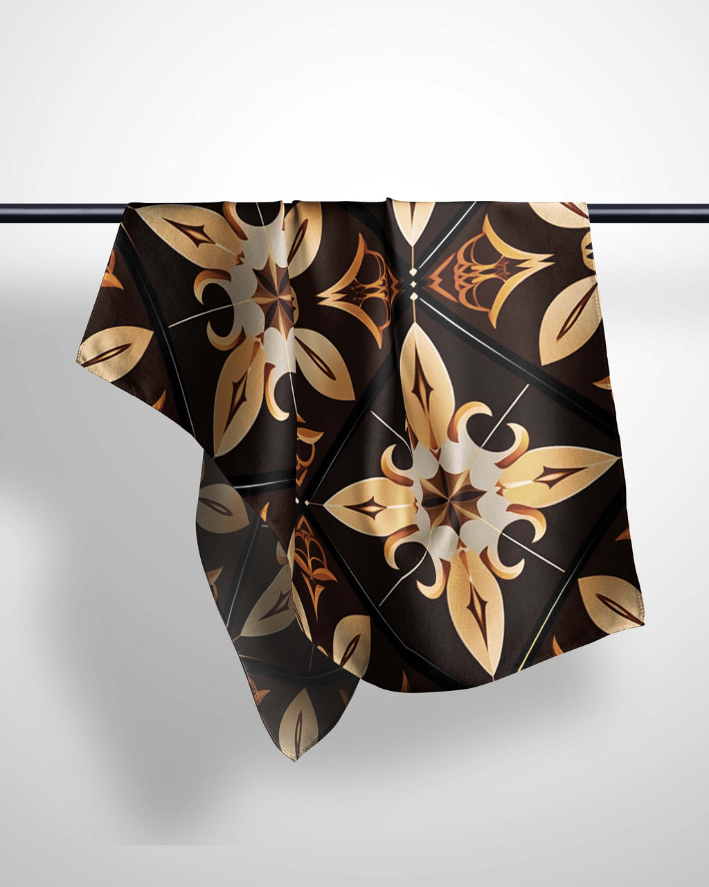 GEOMETRIC FLORAL SILK WOMEN HIJAB – PREMIUM COLLECTION