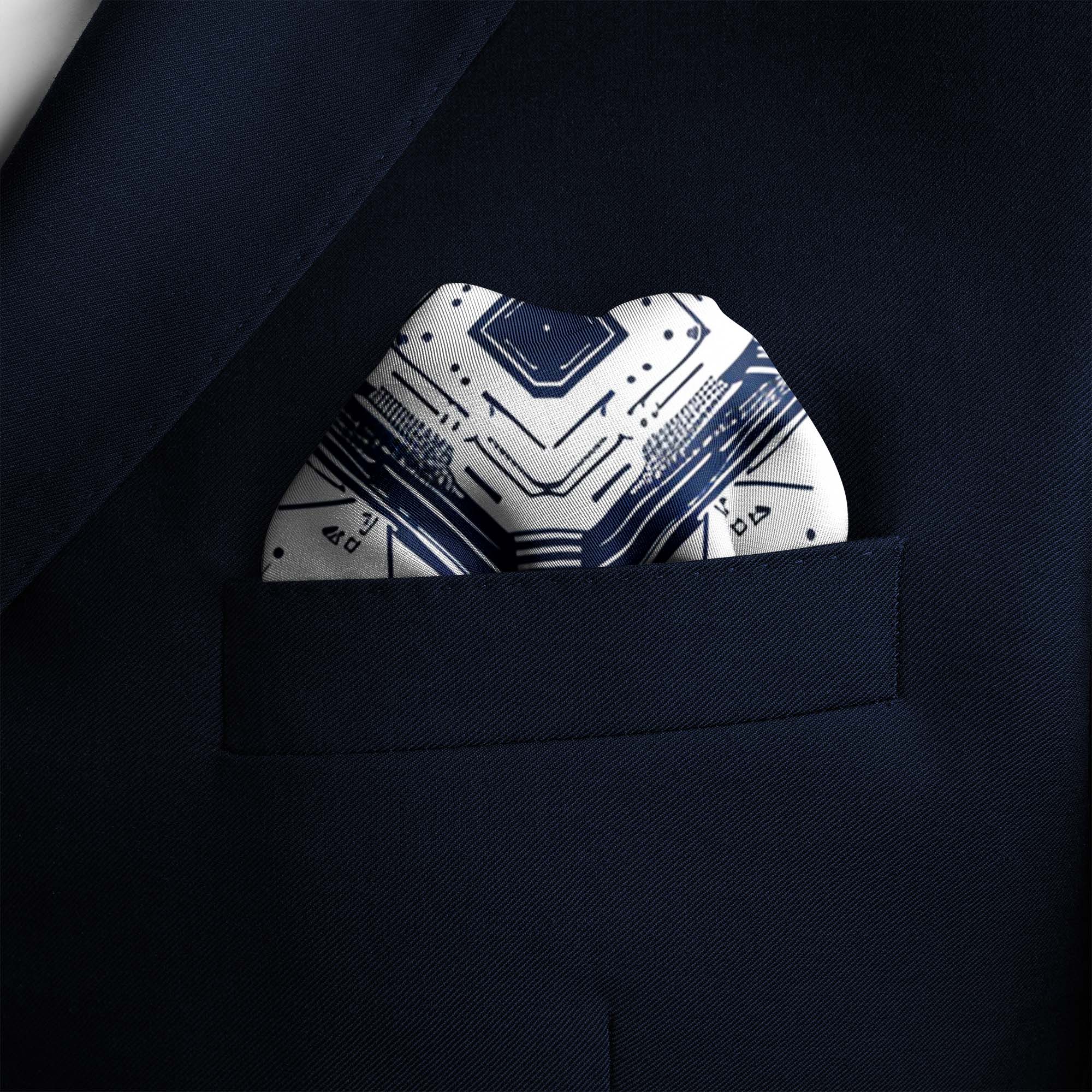 GEOMETRIC ABSTRACT SILK POCKET SQUARE