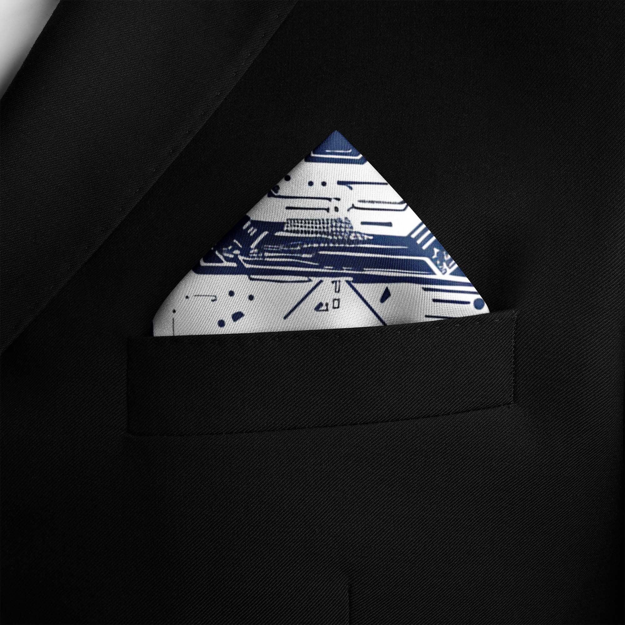 GEOMETRIC ABSTRACT SILK POCKET SQUARE