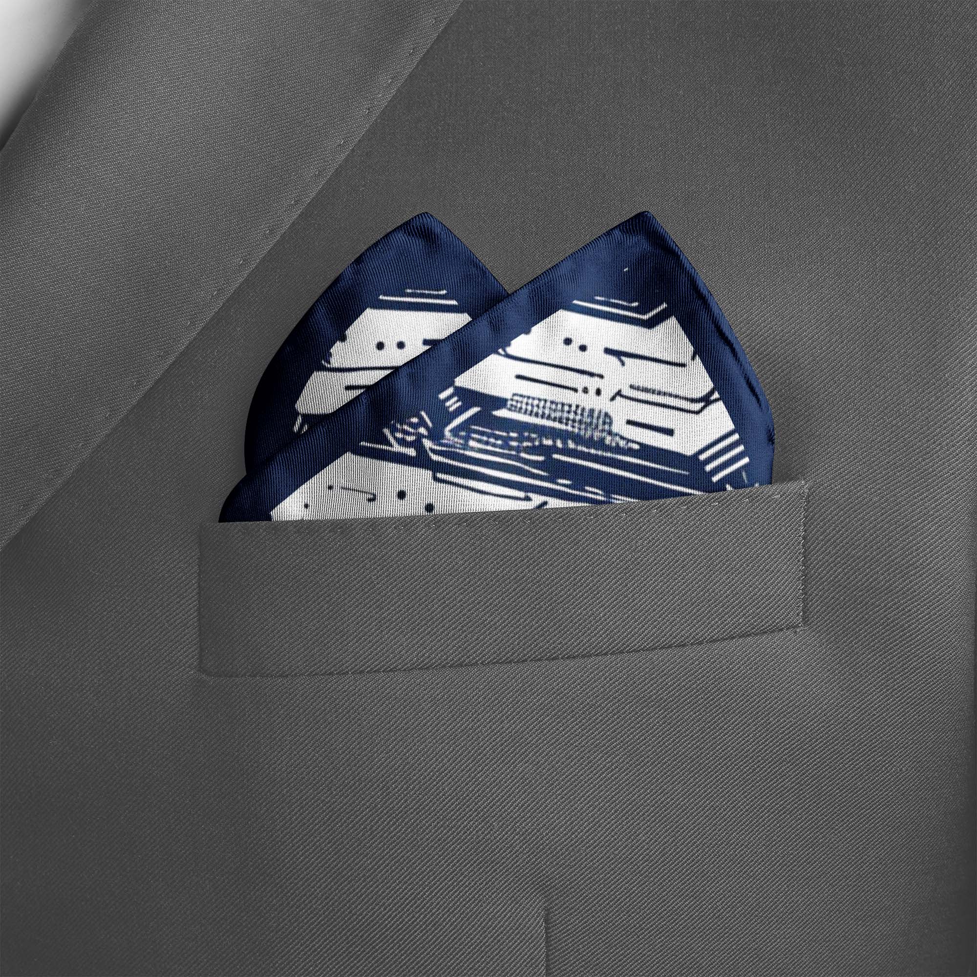 GEOMETRIC ABSTRACT SILK POCKET SQUARE