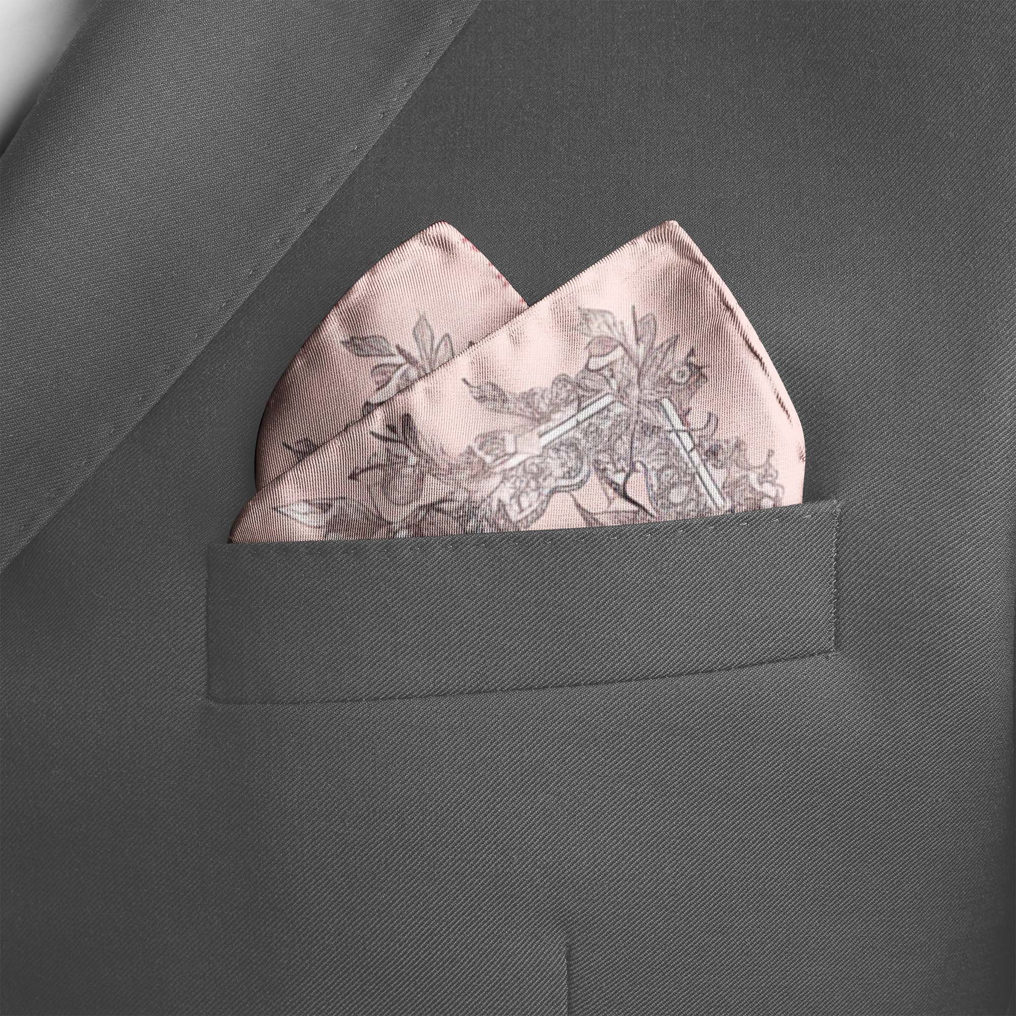 FLAMINGO SILK POCKET SQUARE