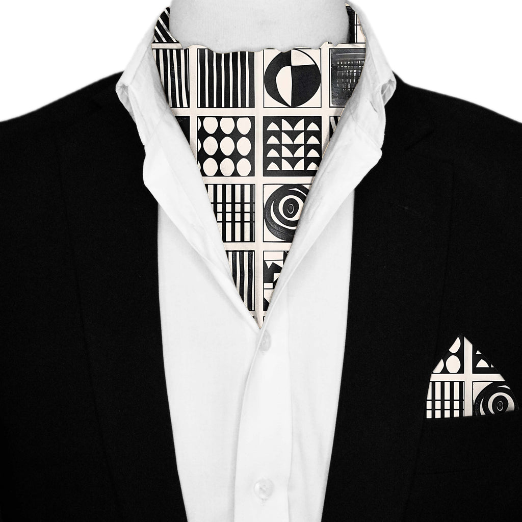 BREON O'CASEY SILK ASCOT AND POCKET SQUARE SET – PREMIUM COLLECTION
