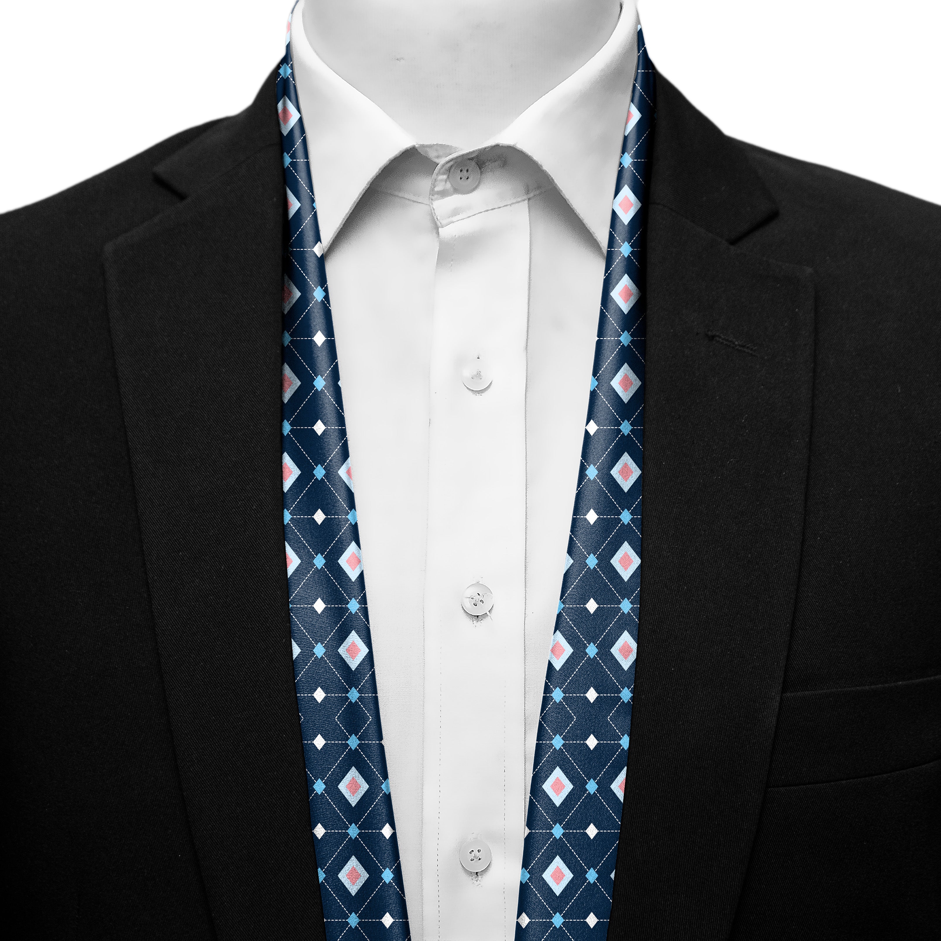 GEOMETRIC DIAMOND BLUE MEN SCARF - PREMIUM COLLECTION