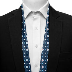 GEOMETRIC DIAMOND BLUE MEN SCARF - PREMIUM COLLECTION