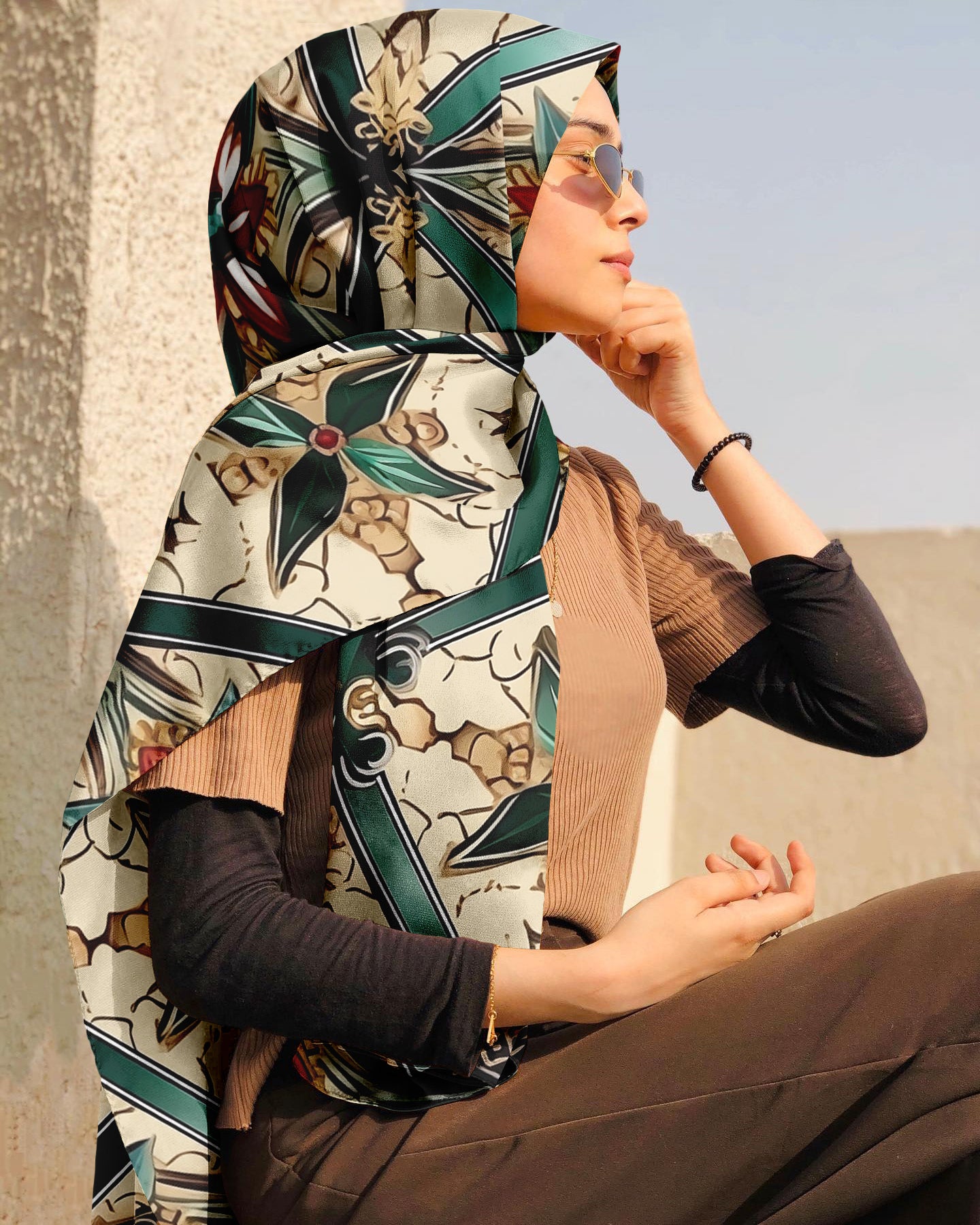 EGYPT PATTERN SILK WOMEN HIJAB – PREMIUM COLLECTION