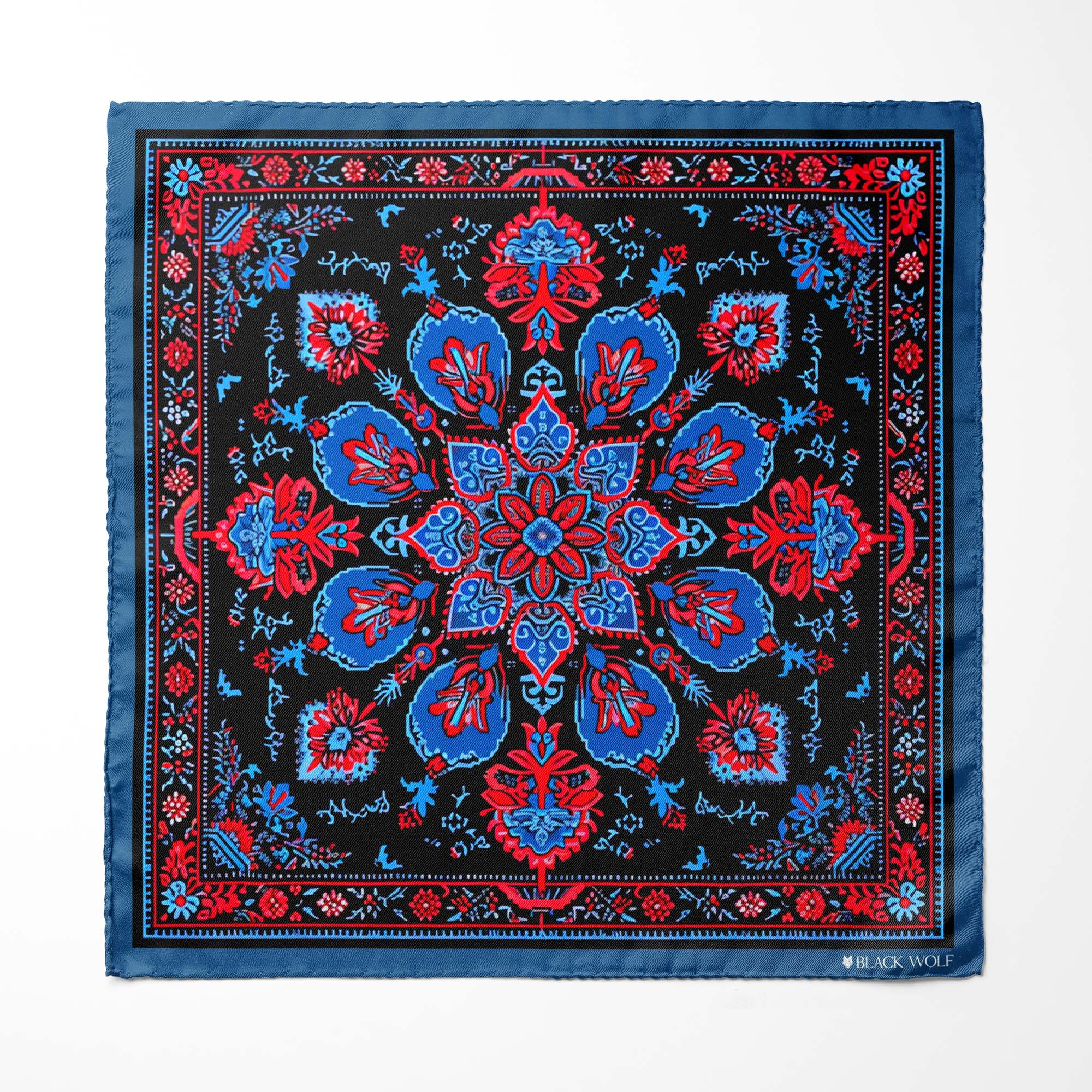 FOLKART QUILT MEN SCARF AND POCKET SQUARE SET – PREMIUM COLLECTION