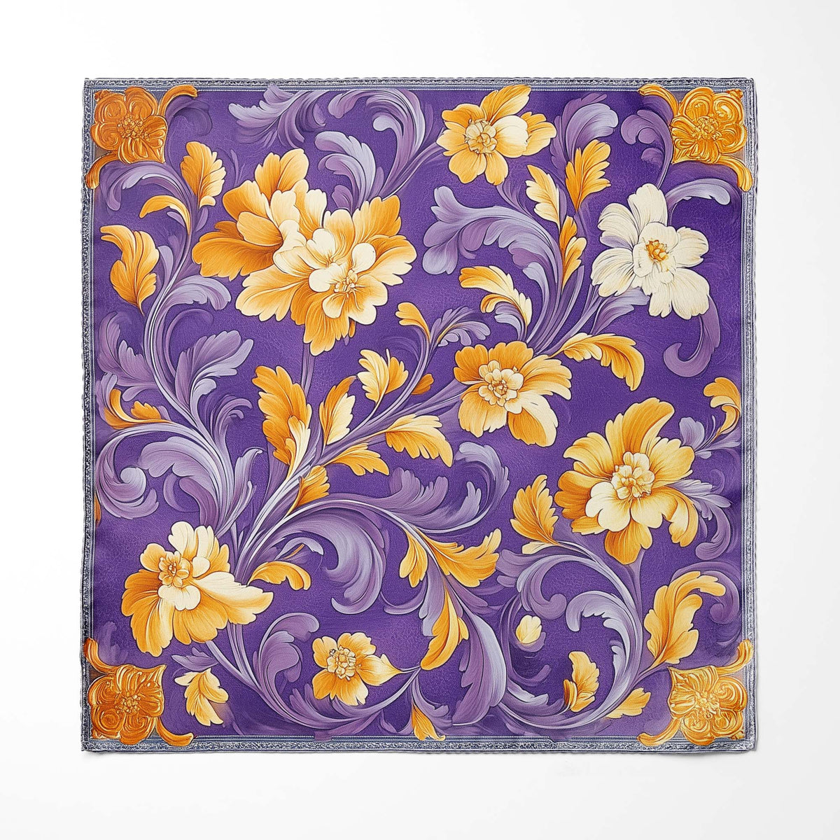 FLORAL SWIRLS SILK POCKET SQUARE