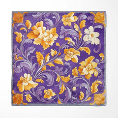 FLORAL SWIRLS SILK POCKET SQUARE