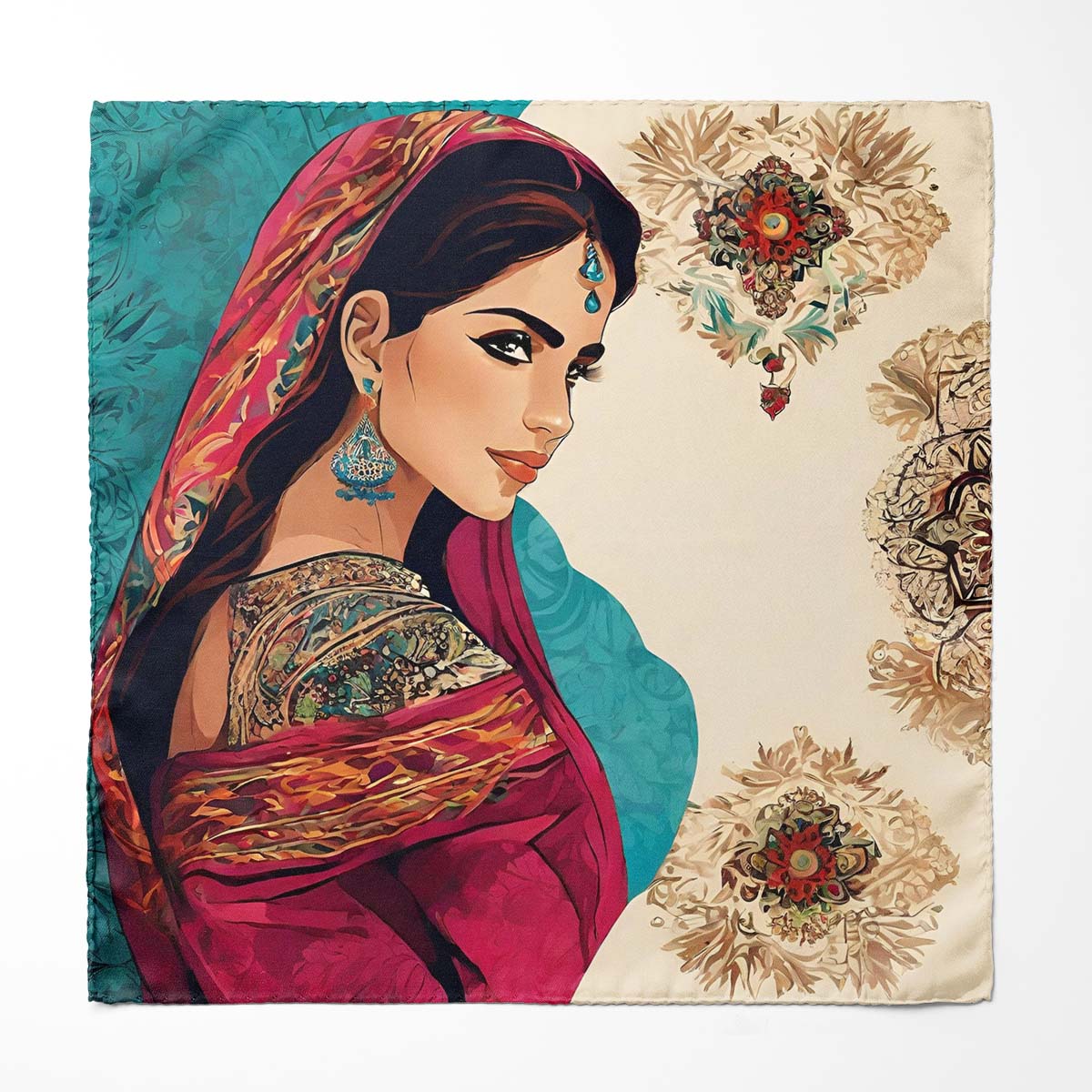 MUGHAL QUEEN  SILK POCKET SQUARE