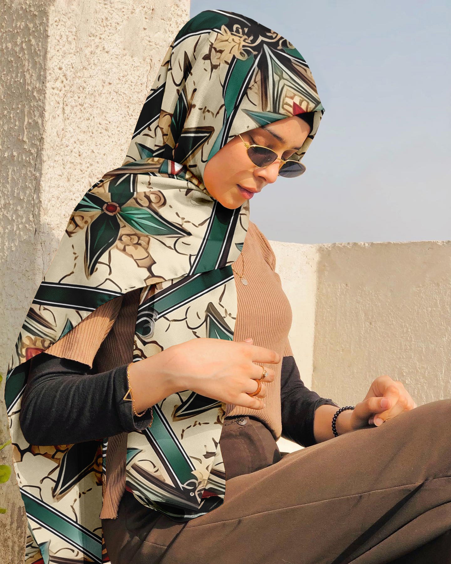 EGYPT PATTERN SILK WOMEN HIJAB – PREMIUM COLLECTION