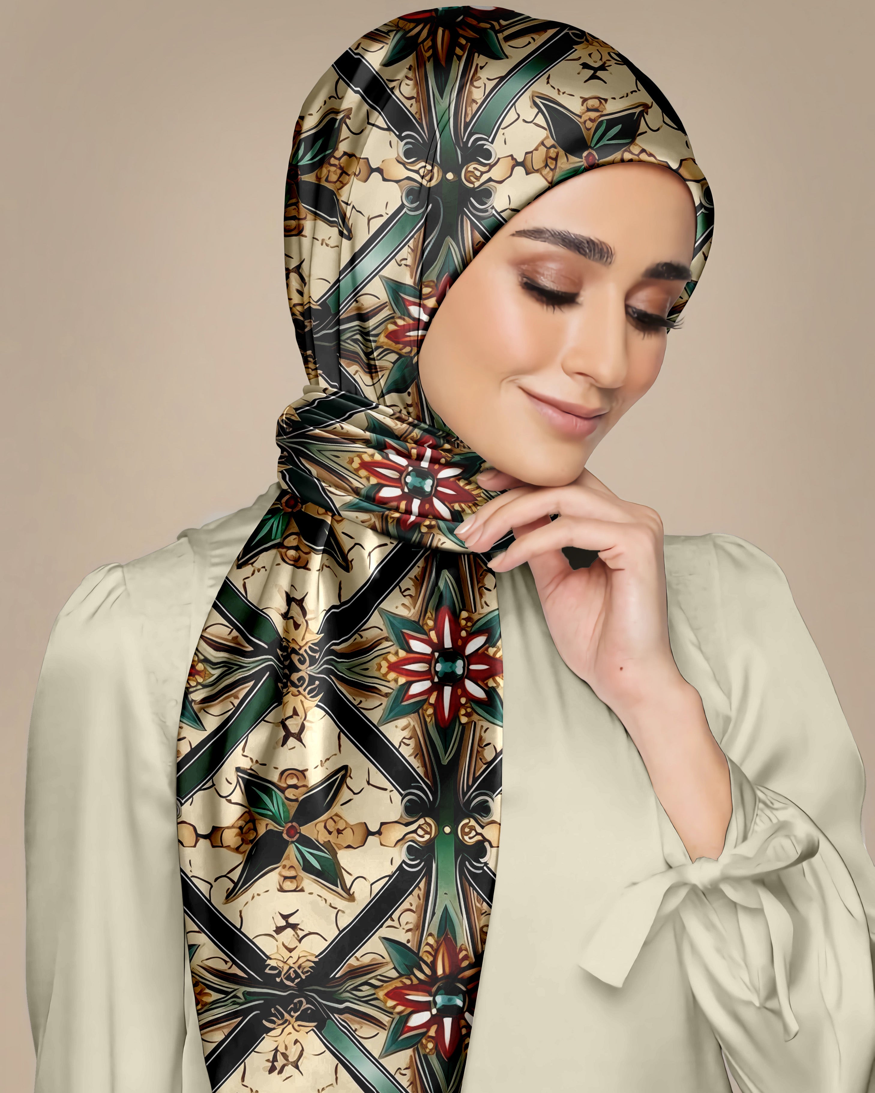 EGYPT PATTERN SILK WOMEN HIJAB – PREMIUM COLLECTION