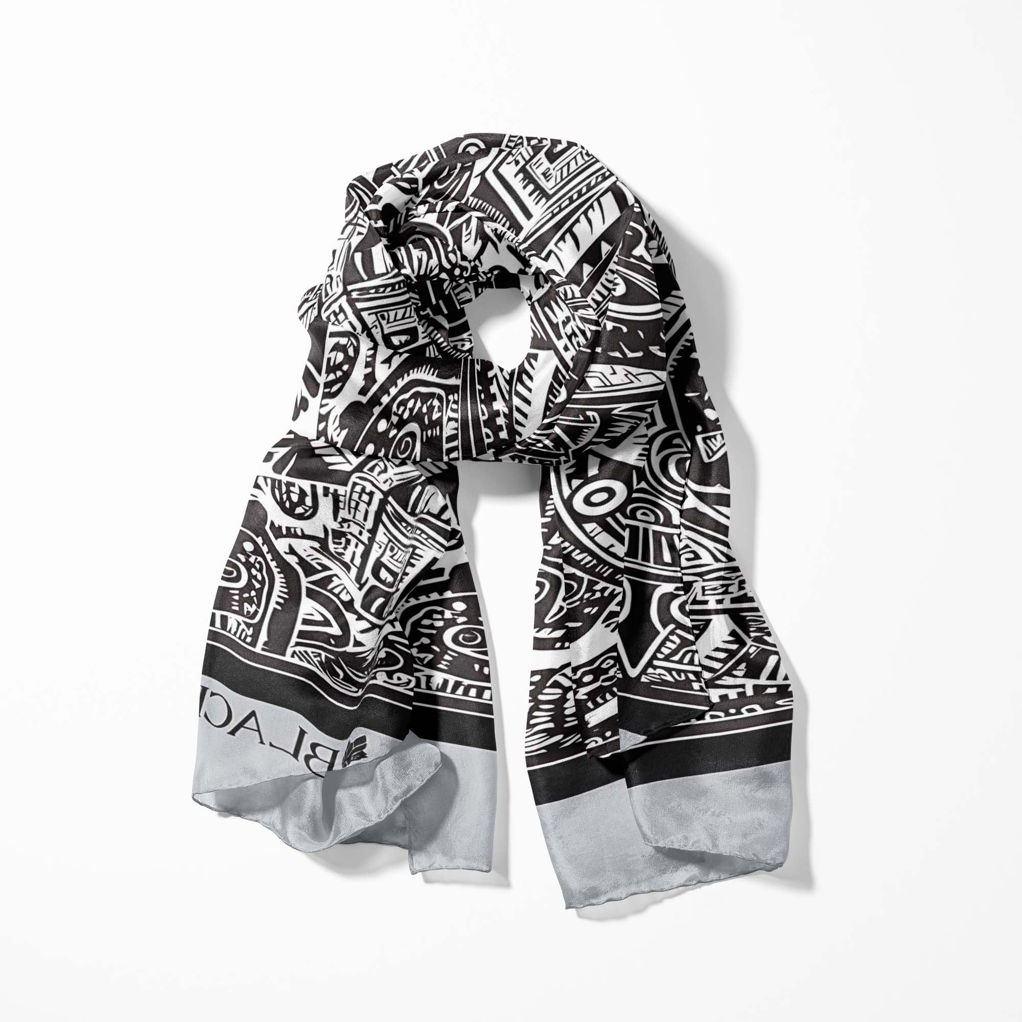 MAYAN PATTERN MEN SCARF AND POCKET SQUARE SET – PREMIUM COLLECTION