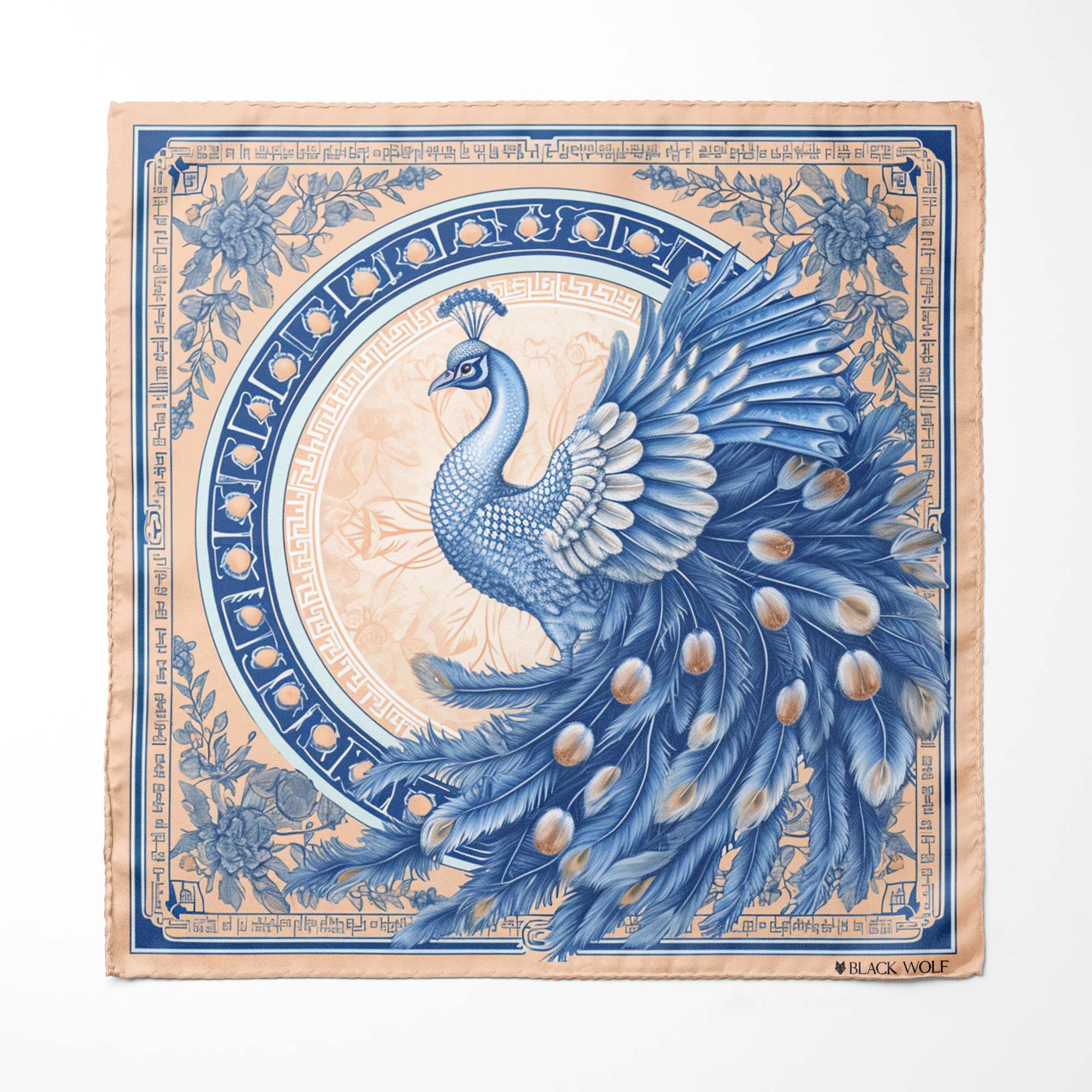 LUXURY CHINOIAERIE SILK ASCOT WITH LAPEL PIN AND POCKET SQUARE
