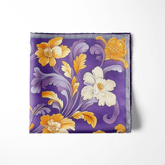 FLORAL SWIRLS SILK POCKET SQUARE