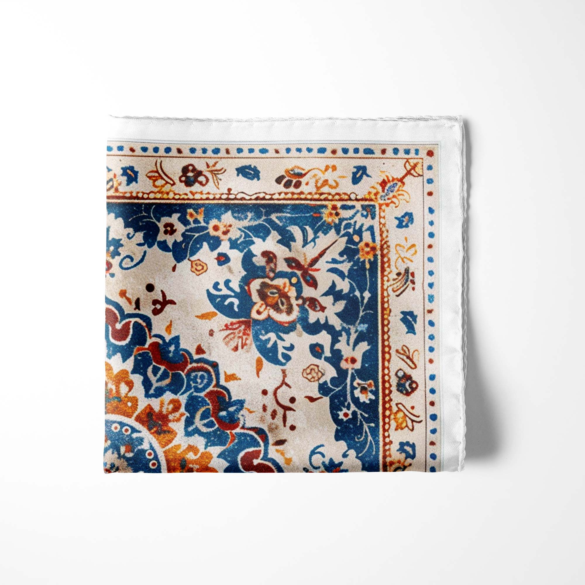 TURKMEN AFGHAN SILK POCKET SQUARE