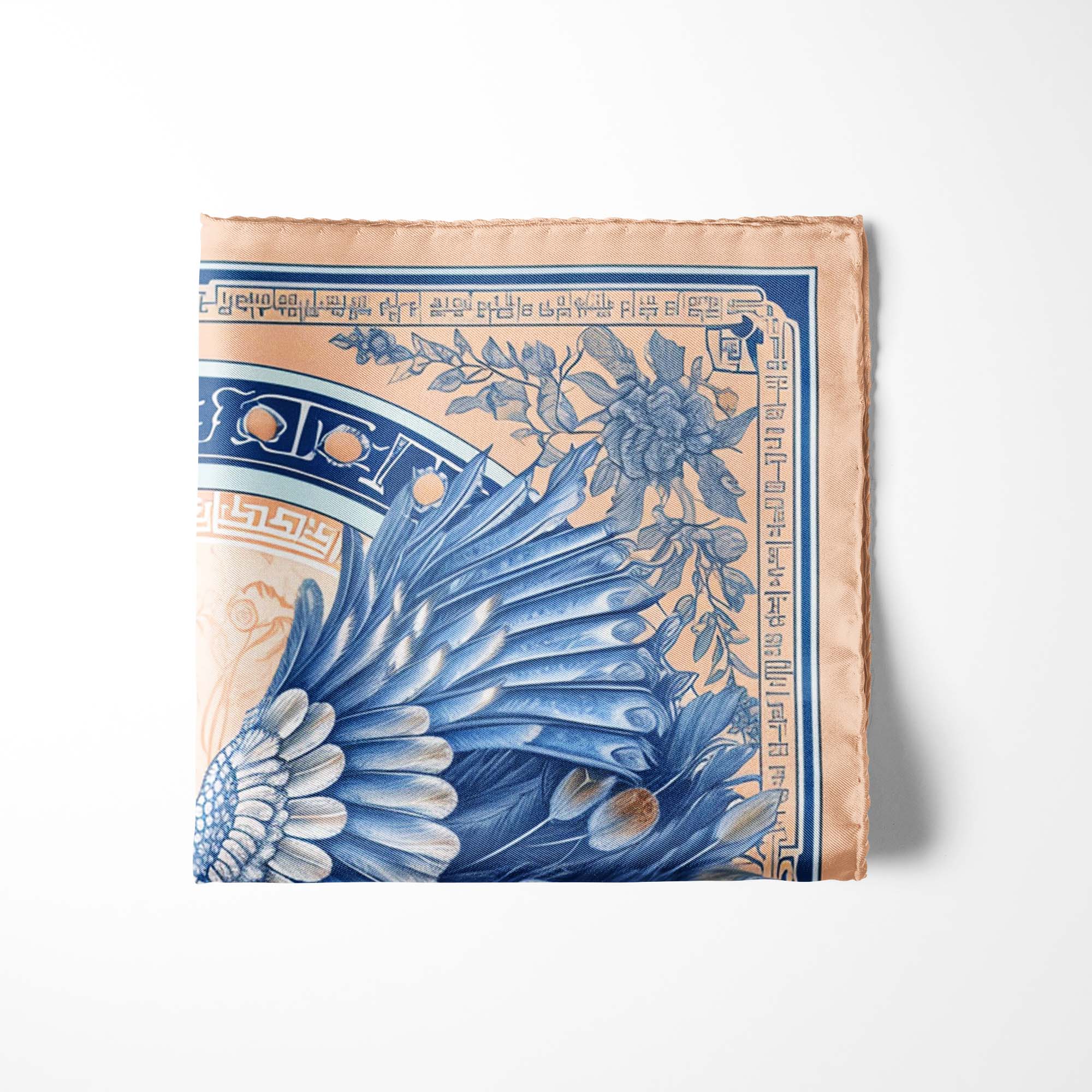 LUXURY CHINOISERIE SILK POCKET SQUARE