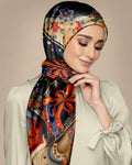 ELABORATE FLORAL SILK WOMEN HIJAB – PREMIUM COLLECTION