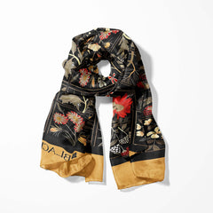 ORGANIC DARK FLORAL MEN SCARF AND POCKET SQUARE SET – PREMIUM COLLECTION