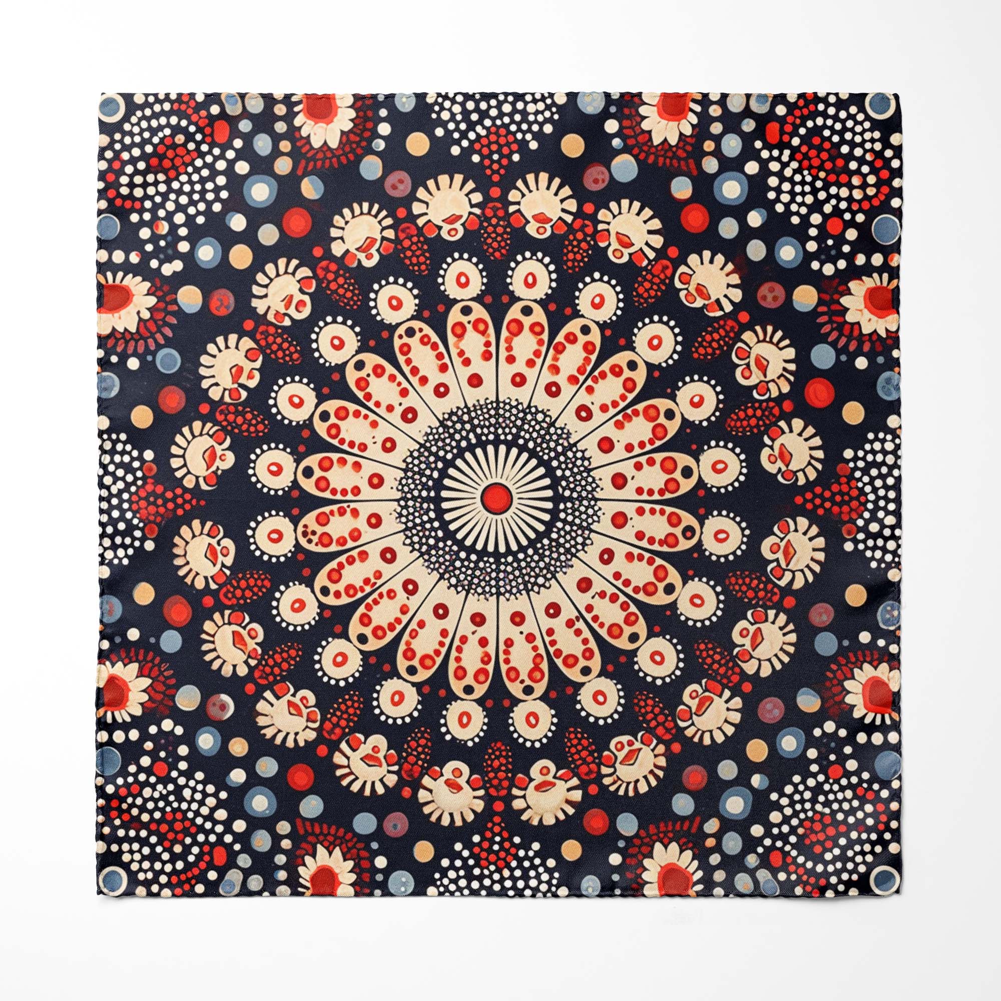 MANDALA DESIGN SILK ASCOT AND POCKET SQUARE SET – PREMIUM COLLECTION