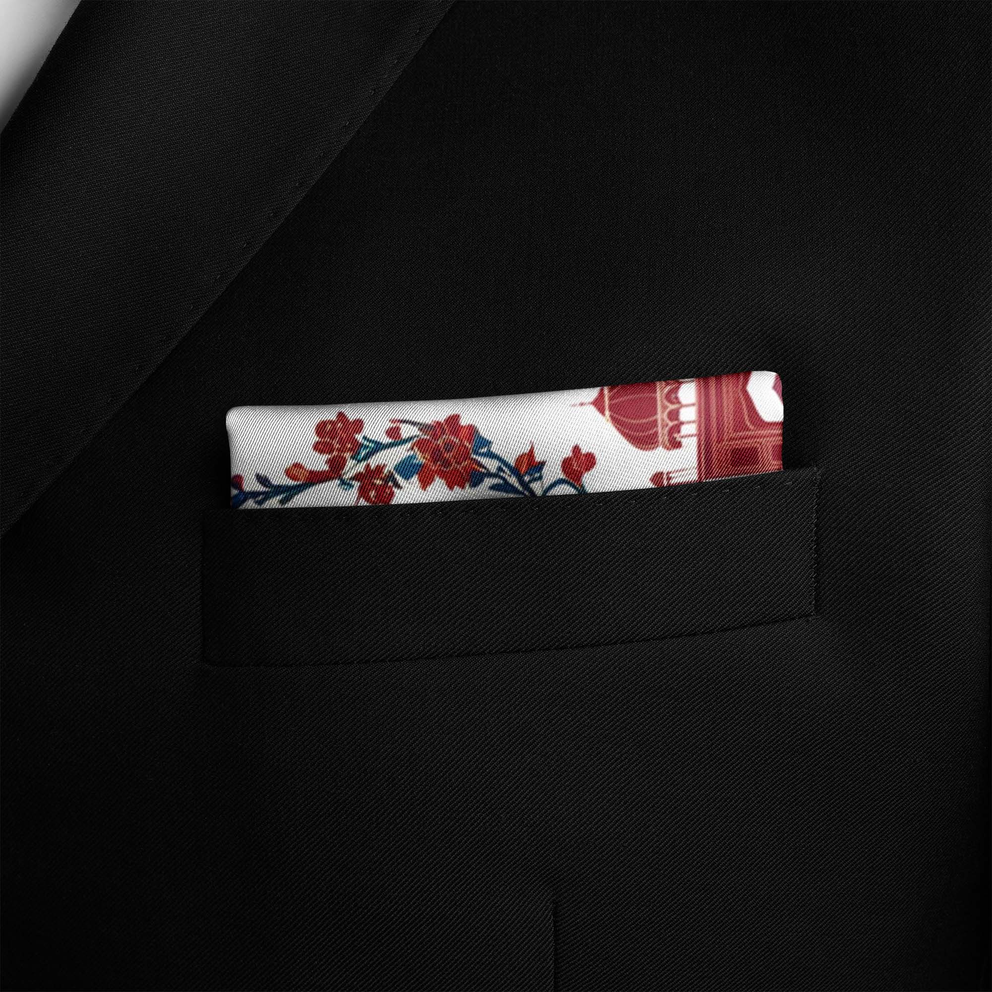 VALVET PRAYER SILK POCKET SQUARE