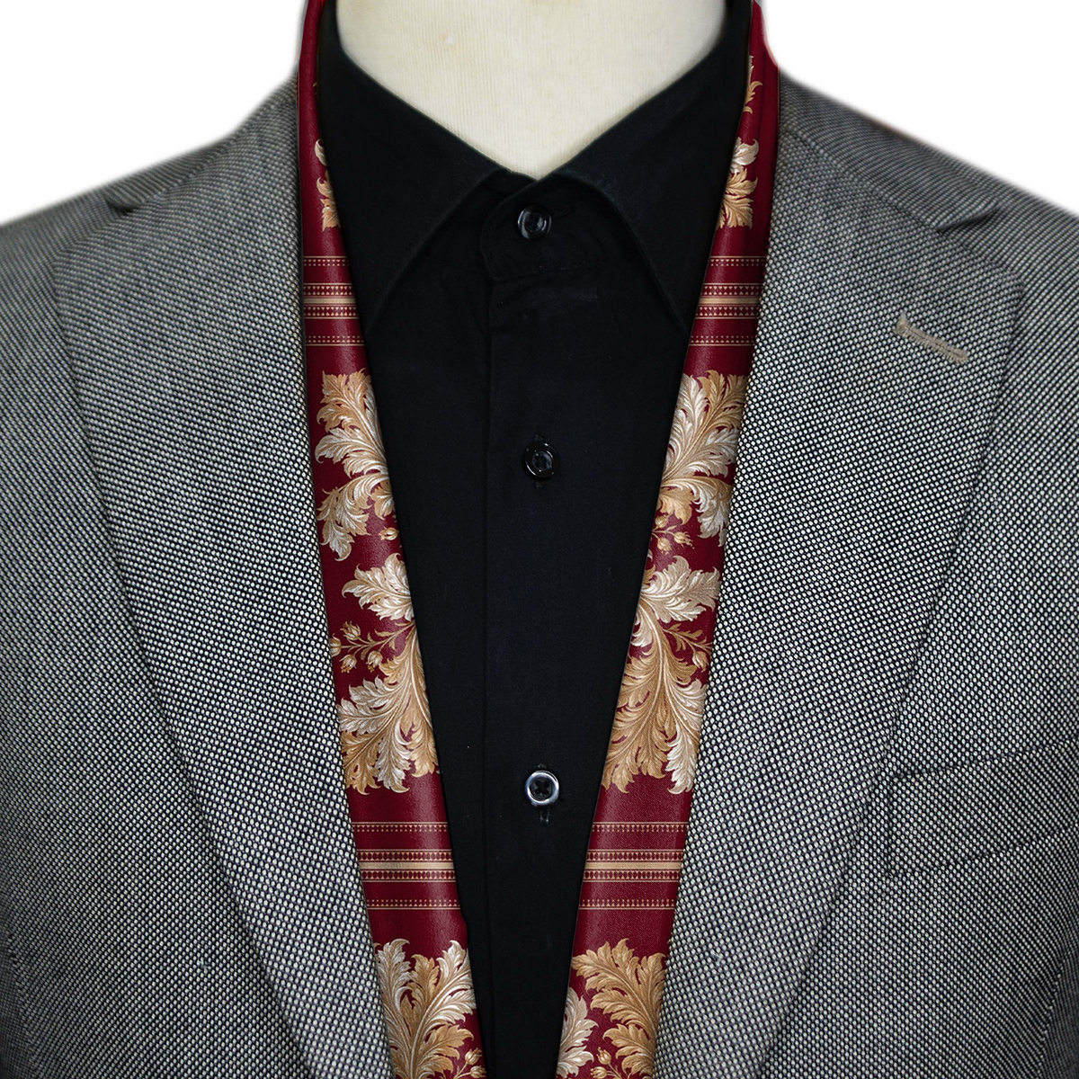 CRIMSON ACANTHUS MEN SCARF - PREMIUM COLLECTION