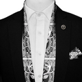DEER HEAD SILK SCARF WITH LAPEL PIN AND POCKET SQUARE