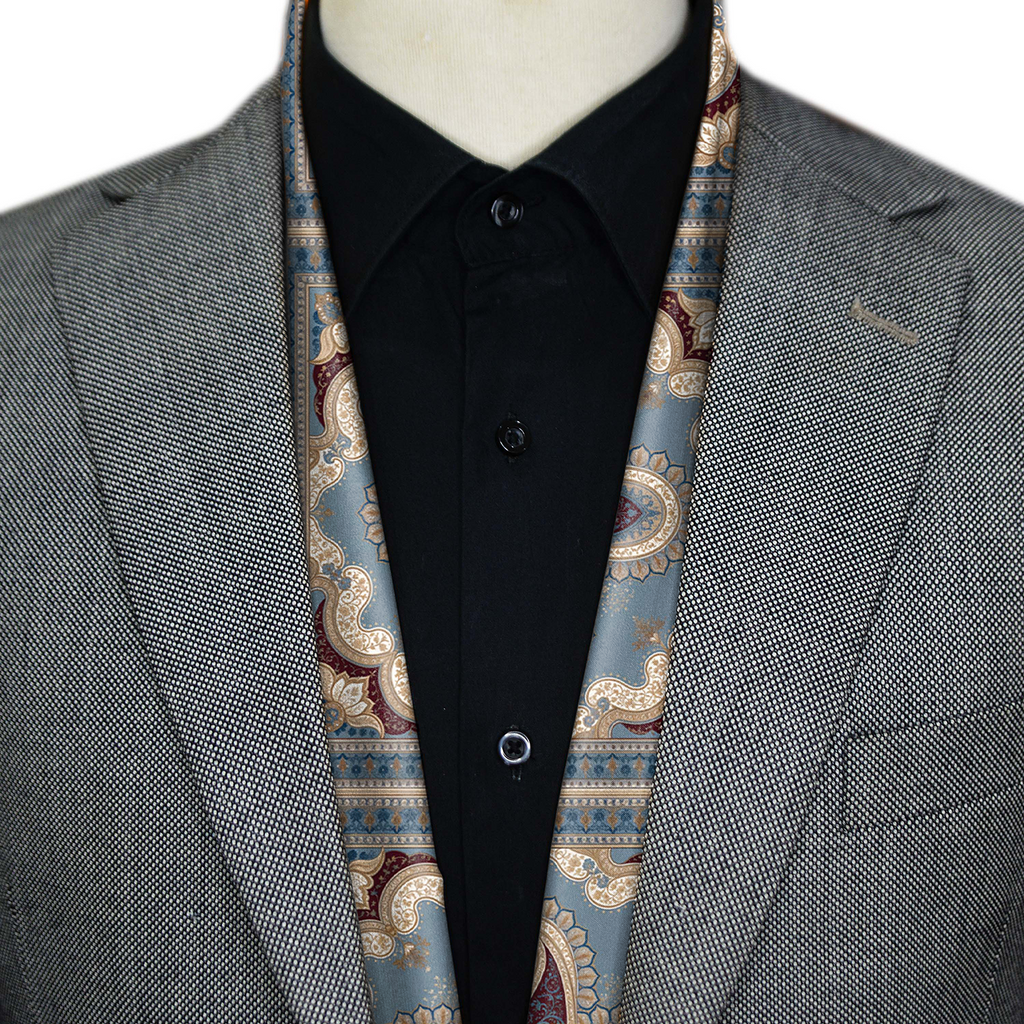BLUE DAMASK MEN SCARF - PREMIUM COLLECTION