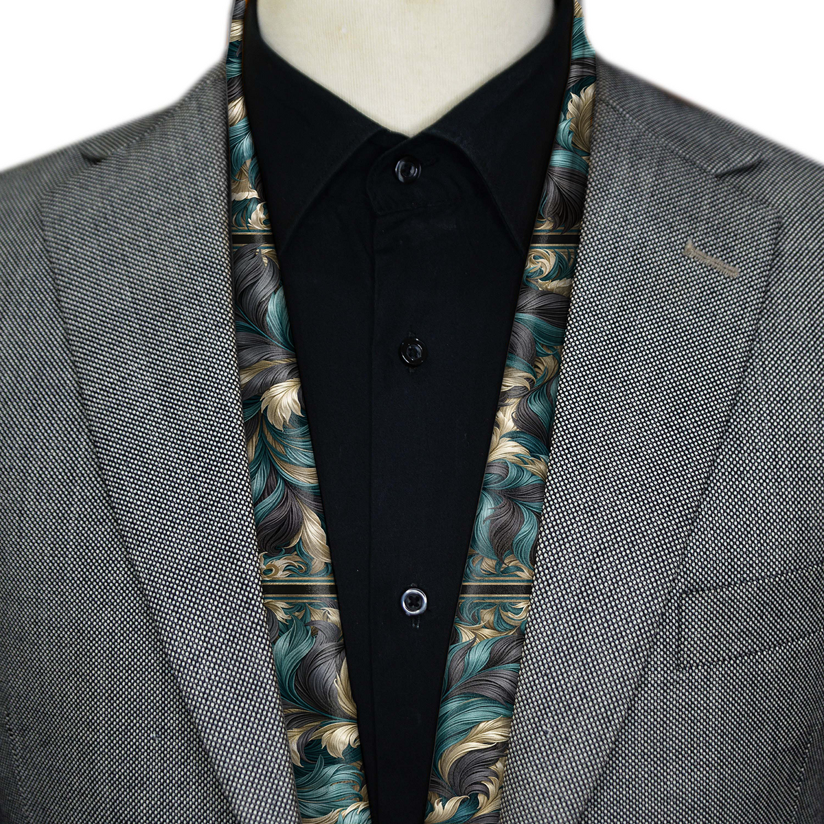 MIDNIGHT LEAVES MEN SCARF - PREMIUM COLLECTION
