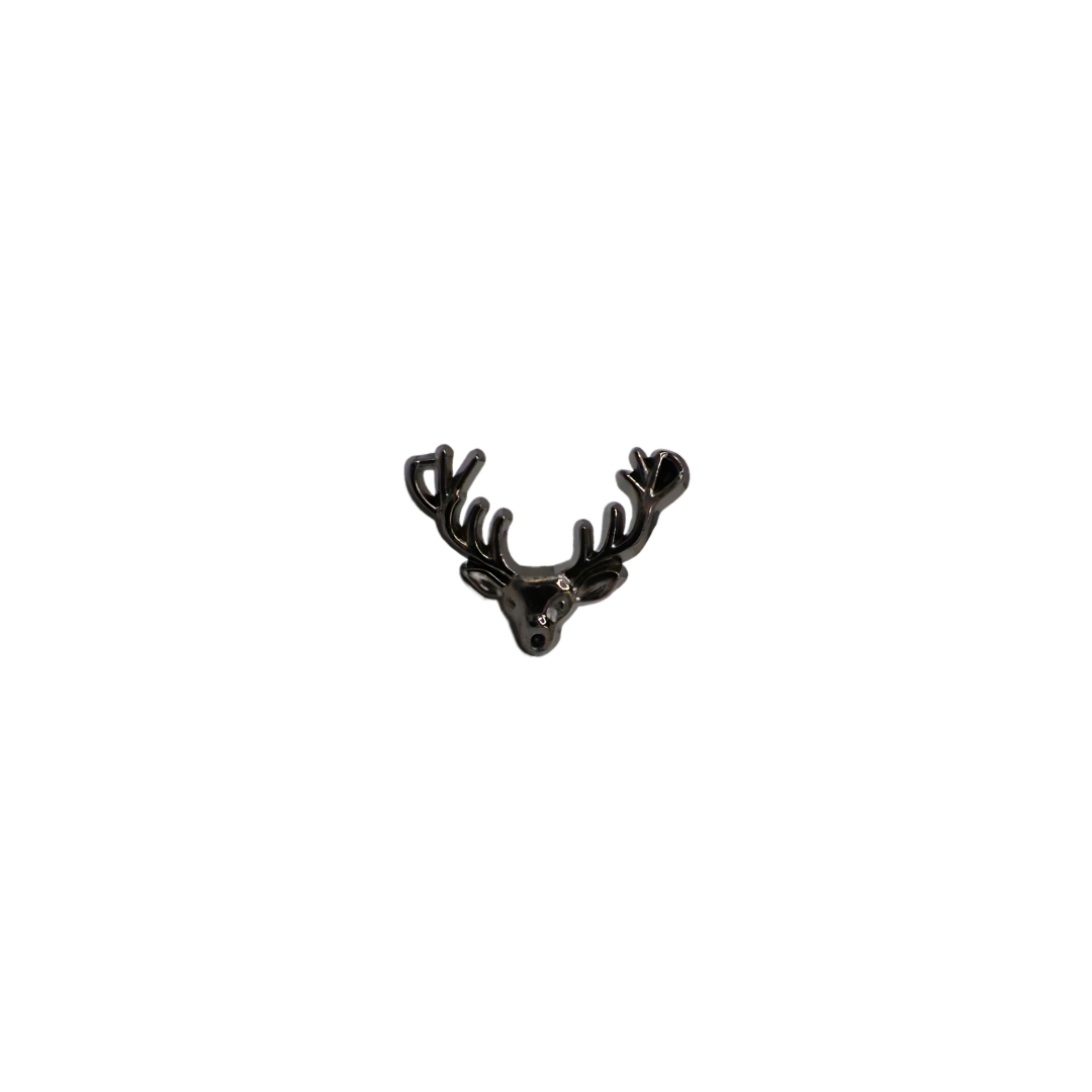 BLACK DEER HEAD BROOCH