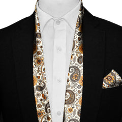 A DITSY PAISLEY MEN SCARF AND POCKET SQUARE SET – PREMIUM COLLECTION