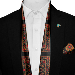 SAFAVIEH HERITAGE SILK SCARF WITH LAPEL PIN AND POCKET SQUARE