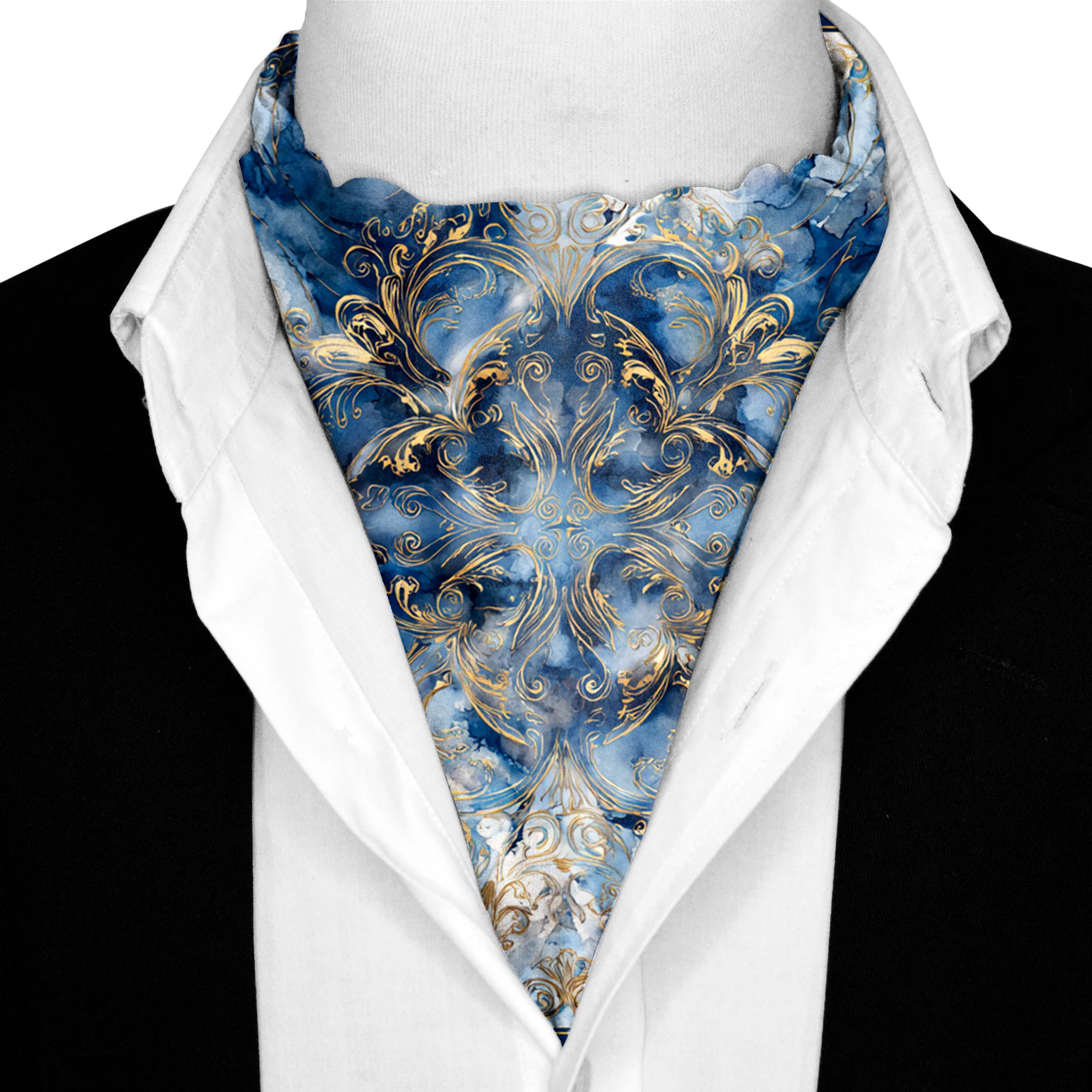 AQUILA SILK ASCOT AND POCKET SQUARE SET – PREMIUM COLLECTION
