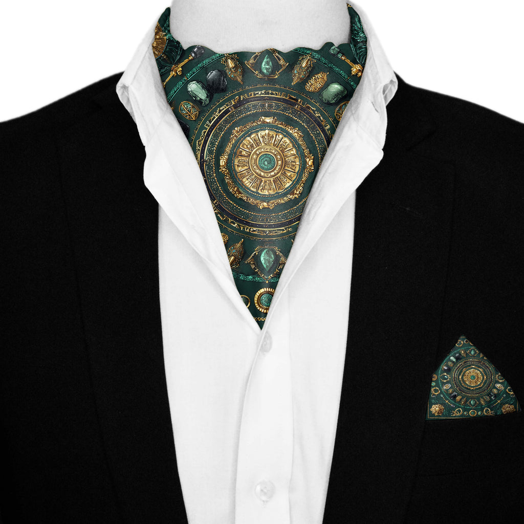 REGALIA SILK ASCOT AND POCKET SQUARE SET – PREMIUM COLLECTION