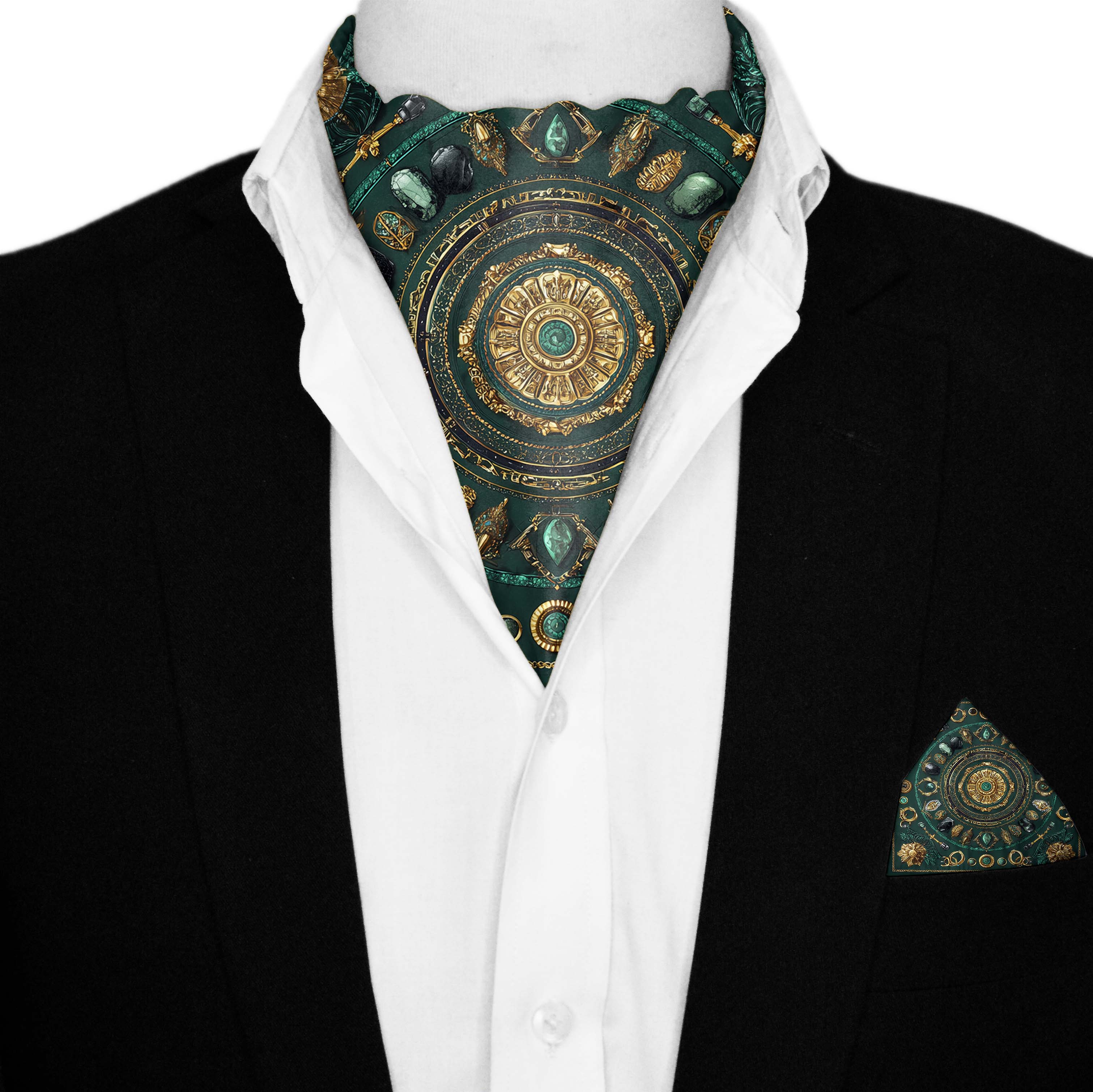 REGALIA SILK ASCOT AND POCKET SQUARE SET – PREMIUM COLLECTION