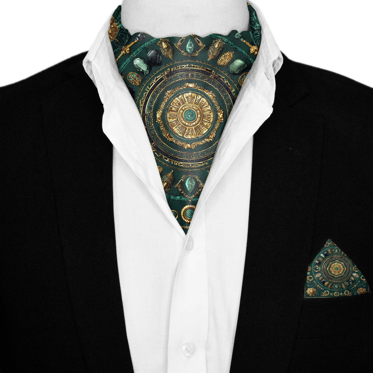 REGALIA SILK ASCOT AND POCKET SQUARE SET – PREMIUM COLLECTION
