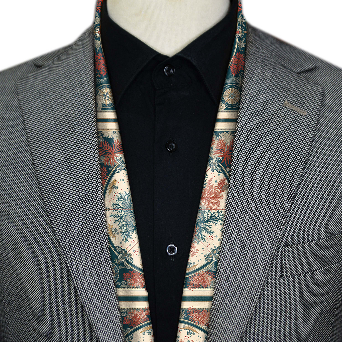 CORAL COMPASS GARDEN MEN SCARF - PREMIUM COLLECTION