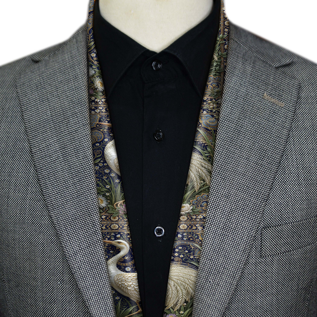 IVORY CRANE MEN SCARF - PREMIUM COLLECTION