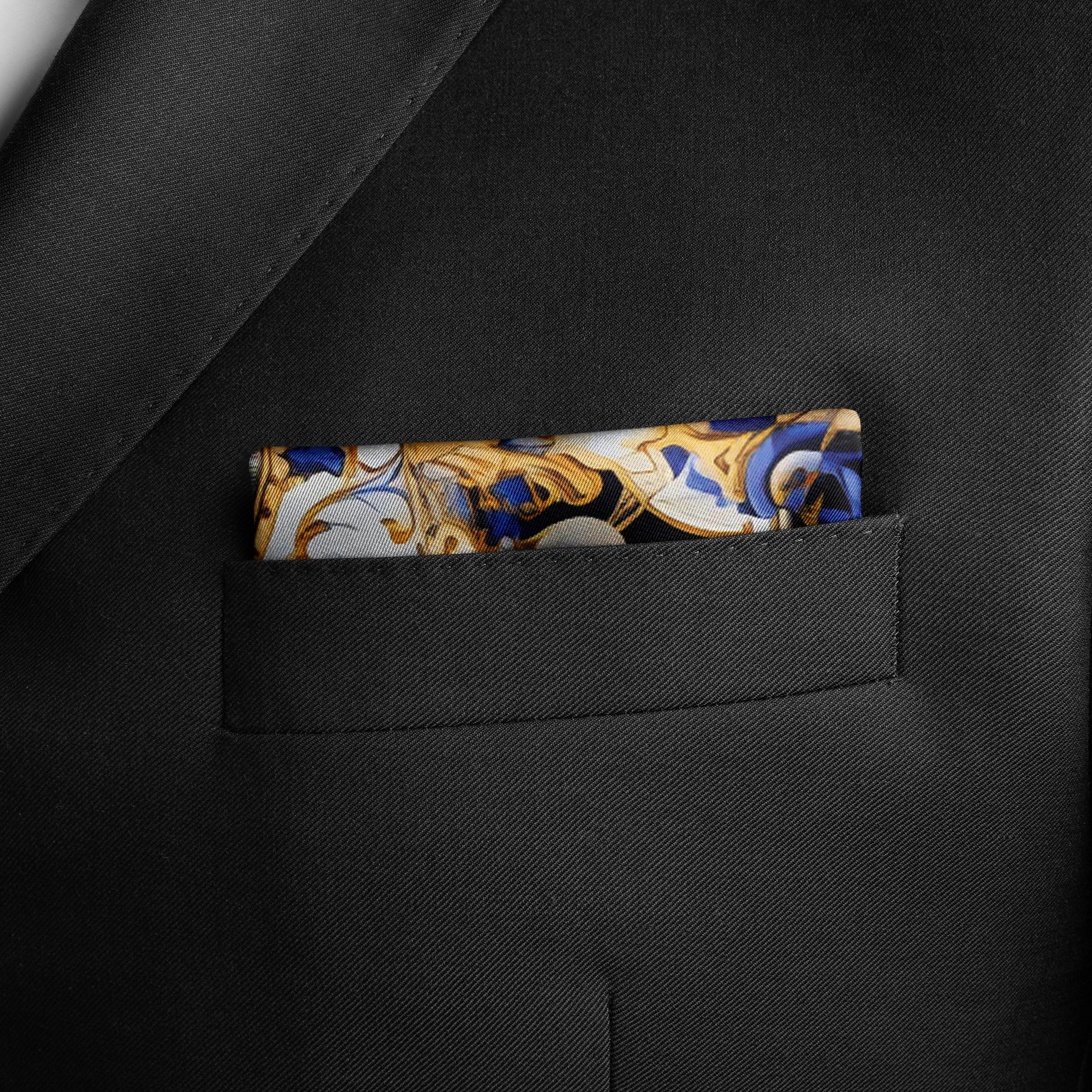 ABSTRACTION FLORAL SILK POCKET SQUARE