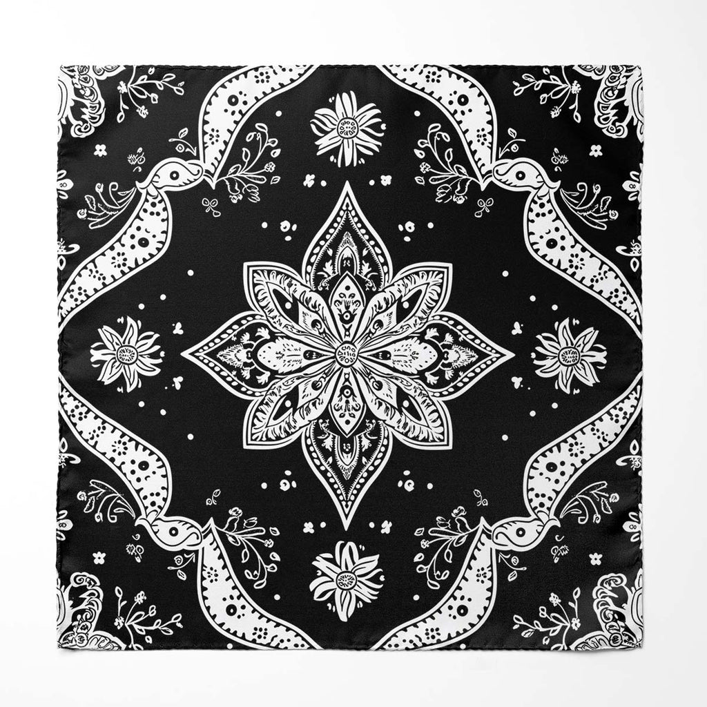 Men's Neck Scarf | Silk Neck Scarf  | Black Wolf