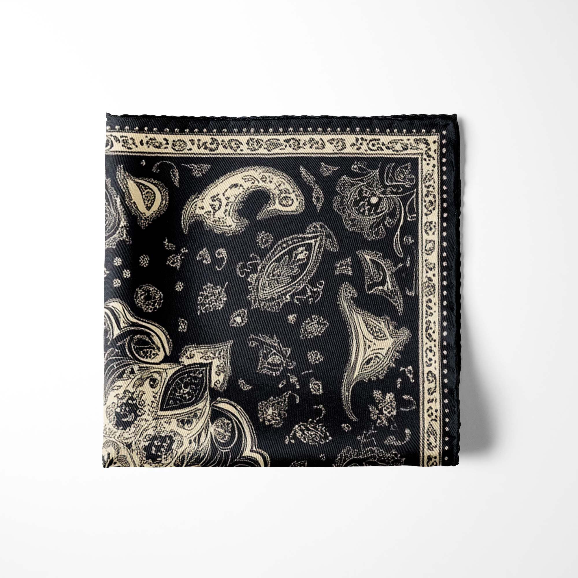 ABSTRACT BANDANA SILK POCKET SQUARE