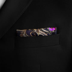 A CIRCULAR GOLD FLORAL POCKET SQUARE